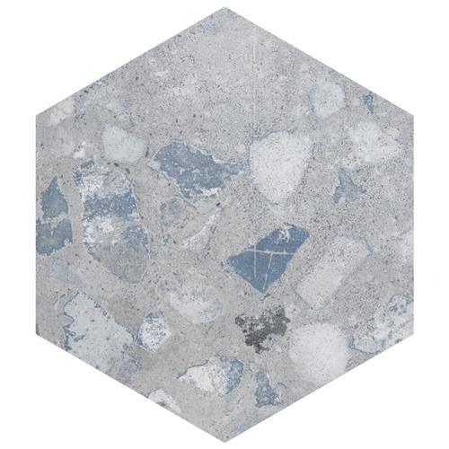 Picture of Recycle Hex River Blue 8-1/2"x9-7/8" Porcelain F/W Tile