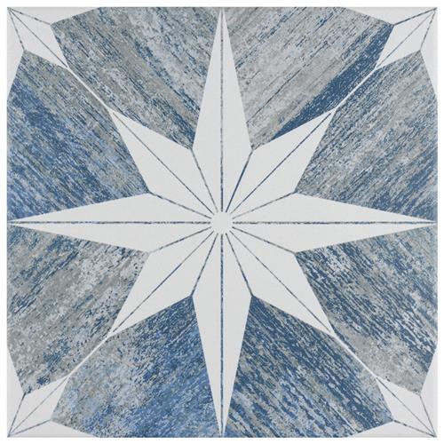 Picture of Cassis Stella Blue Day 9-3/4" x 9-3/4" Porcelain F/W Tile