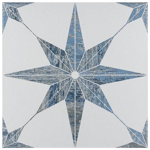 Picture of Cassis Stella Blue 9-3/4" x 9-3/4" Porcelain F/W Tile