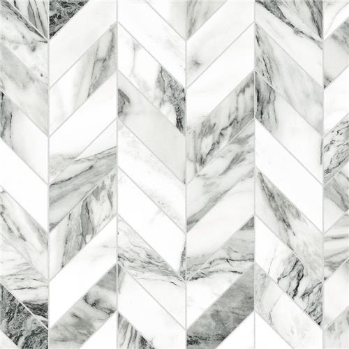 Picture of Touche Chevron Zebre 11-3/4"x12-1/4" Porcelain F/W Mosaic