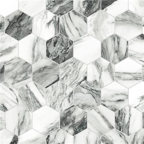Picture of Touche 4" Hex Zebre 11-3/4"x13-5/8" Porcelain F/W Mosaic