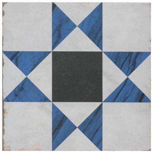 Picture of Renaissance Indigo Deco Cross 8"x8" Porcelain F/W Tile