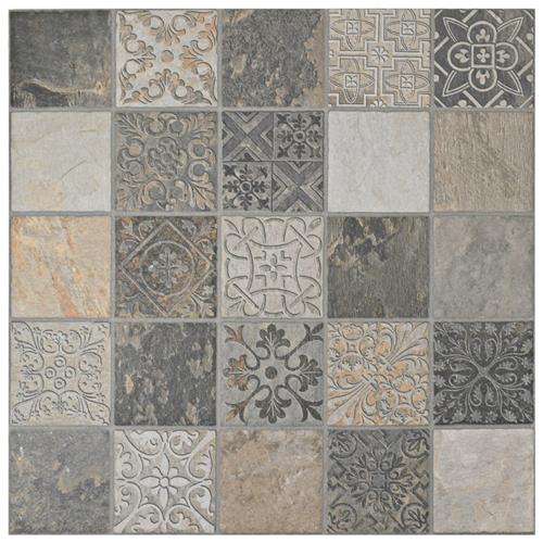 Picture of Deco Calzada Ardesia 17-1/2"x17-1/2" Porcelain F/W Tile