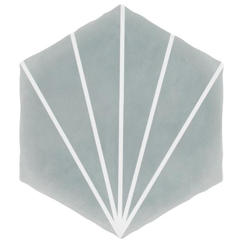 Picture of Palm Starburst Hex Grey 5-7/8" x 6-7/8" Porcelain F/W Tile