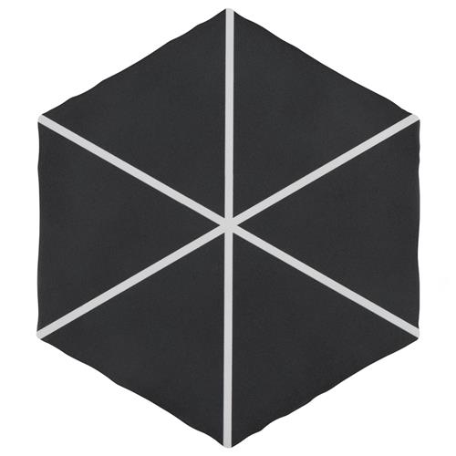 Picture of Palm Windmill Hex Black 5-7/8" x 5-7/8" Porcelain F/W Tile
