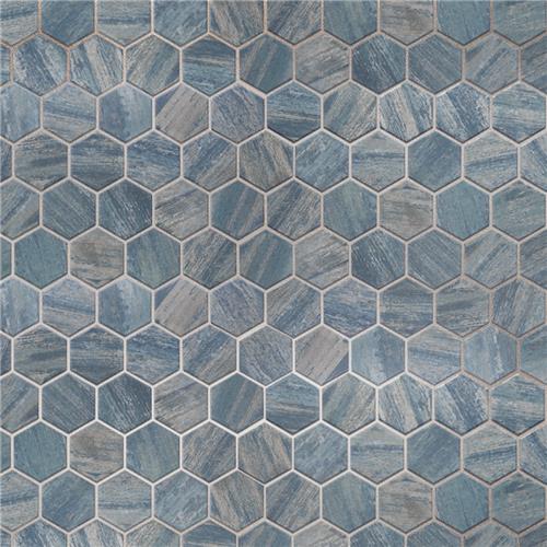 Picture of Cassis 2" Hex Blue 11-1/8"x12-5/8" Porcelain Mos