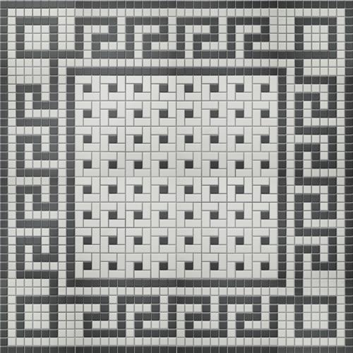 Picture of Gotham 1" Greek Key Border Ungl Blk and Wht 8-3/4"x11-3/4"