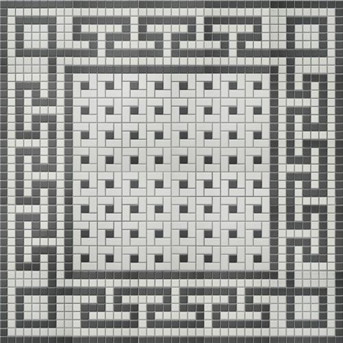 Picture of Gotham 1" Greek T Border Ungl Black and White 7-3/4"x8-3/4"