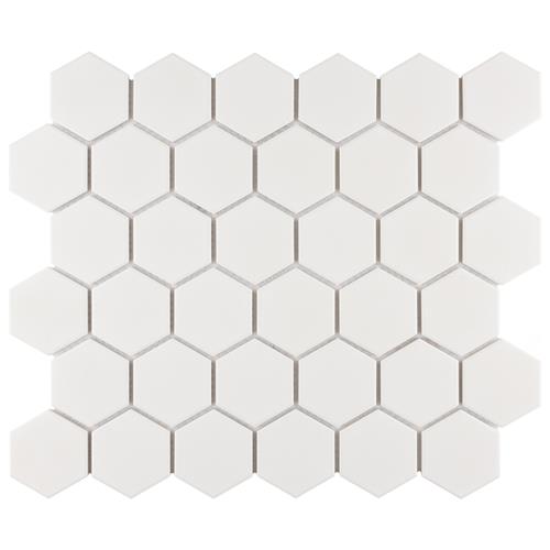 Picture of Gotham Hex 2” White 11" x 12-5/8" UnGl Porcelain Mosaic