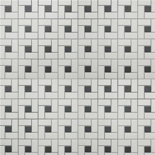 Picture of Gotham Spiral Unglazed White w/Black Dot 11-3/4"x11-3/4"