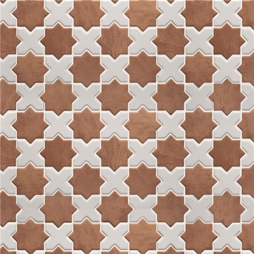 Picture of Sentier des Cotto 2" Star w/ White Cross Porcelain Mosaic