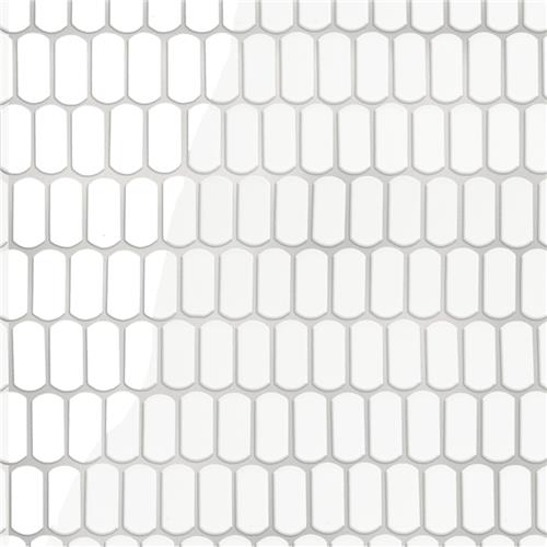 Picture of Hudson Capsule Glossy White 12-1/4"x13-1/8" Porcelain M Tile