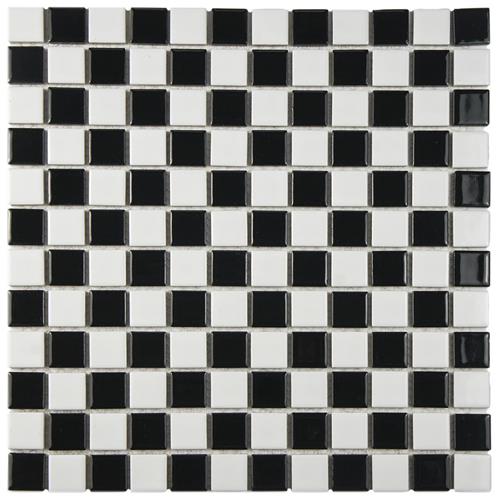 Picture of Checkerboard Square Glossy 13"x13" Porcelain Mos KA325