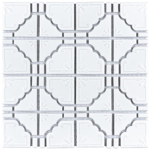 Picture of Moonbeam Glossy White 11-7/8"x11-7/8" Porcelain Mosaic