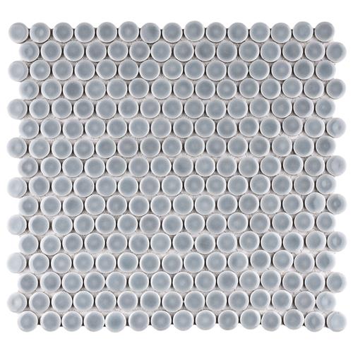 Picture of Hudson Penny Round Slate 12"x12-5/8" Porcelain Mos