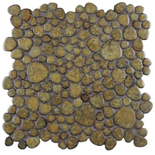 Picture of Pebble Brownstone 10-3/4"x10-7/8" Porcelain Mosaic