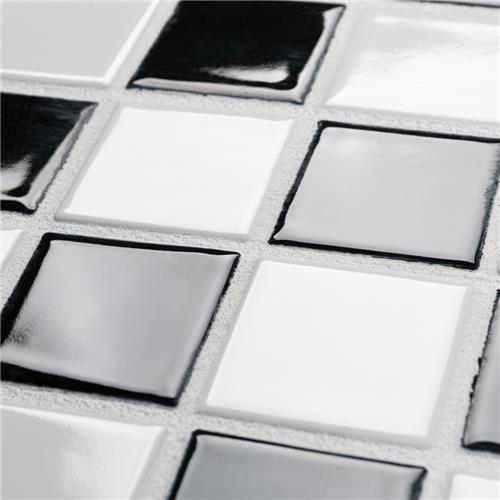 Squire Quad Glossy Checkerboard 12-1/2x12-1/2 PorcelainMos