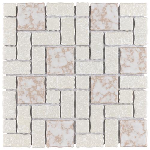 Picture of Academy Bone 11-7/8"x11-7/8" Porcelain Mosaic