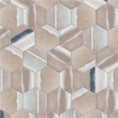 Picture of Matter Canvas Hex Taupe Blue 7-7/8"x9" Porcelain F/W Tile
