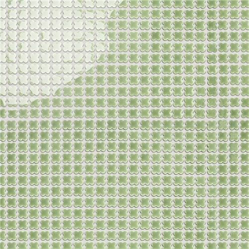 Picture of Fioretti Glossy Grass Green 12"x12" Porcelain Mosaic