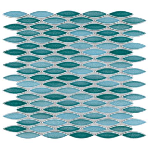 Picture of Pescado Glossy Agua 12" x 12-1/2" Porcelain Mosaic