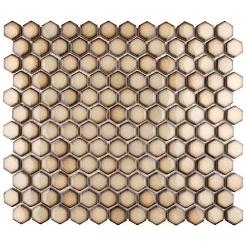 Picture of Hudson Hex 1" Caffe 11-7/8" x 13-1/4" Porcelain Mosaic