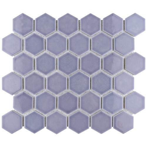 Picture of Hudson Due 2" Hex Lavender 10-7/8"x12-5/8" Porcelain Mosaic