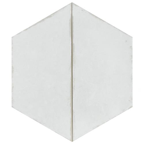 Picture of Trapez Hex Vintage White 11"x13" Porcelain F/W Tile