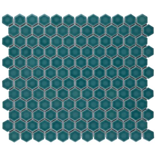 Picture of Tribeca Hex 1" Jade 10-1/4"x11-7/8" Porcelain Mosaic