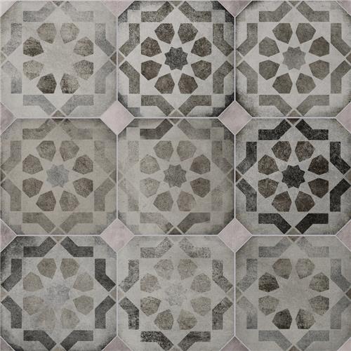Picture of Laverton Octagon Deco Sombra 7-7/8"x7-7/8" Porcelain F/W Til