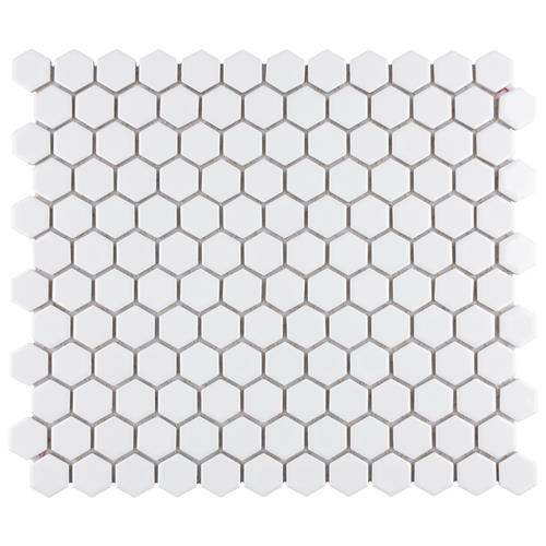 Picture of Metro Hex 1" Glossy White 10-1/4"x11-7/8" Porcelain Mos