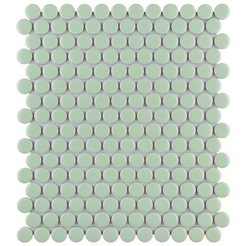 Picture of Metro Penny Matte Light Green 9-3/4"x11-1/2" Porc Mosaic