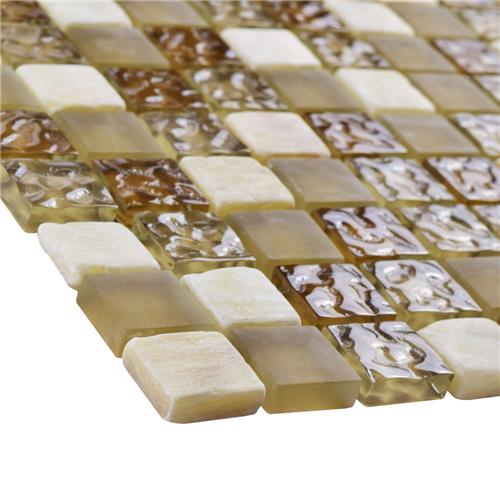 Tessera Square Amber 11 5 8 X11 Gl Stone Mos