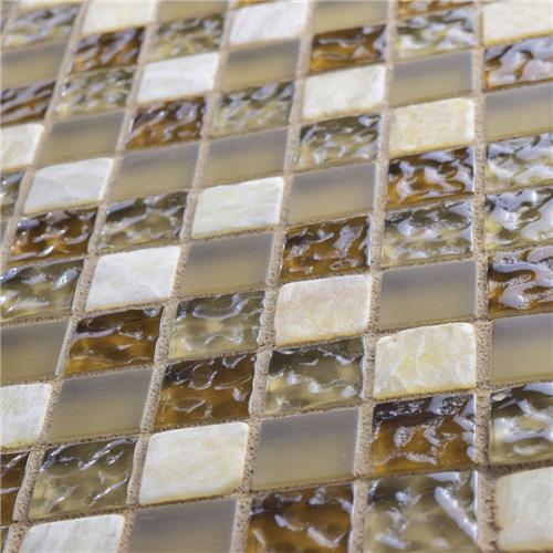 Tessera Square Amber 11 5 8 X11 Gl Stone Mos