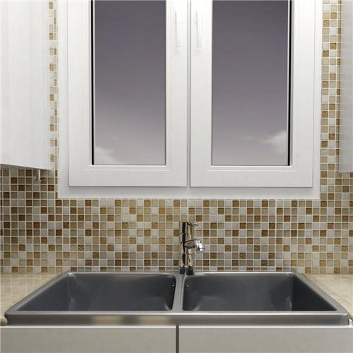 Tessera Square Amber 11 5 8 X11 Gl Stone Mos