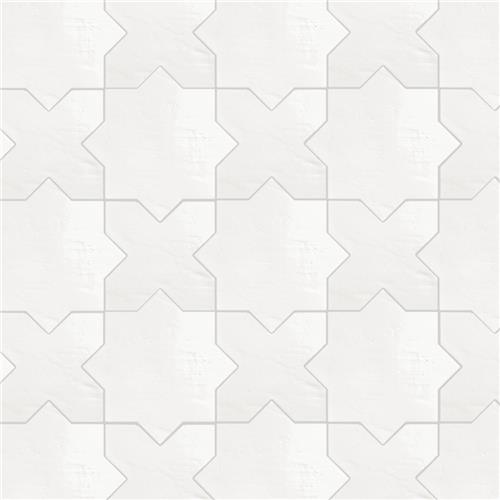 Picture of Argile Star Bianco w/Bianco Cross 7"x14" Porce F/W Tile Kit