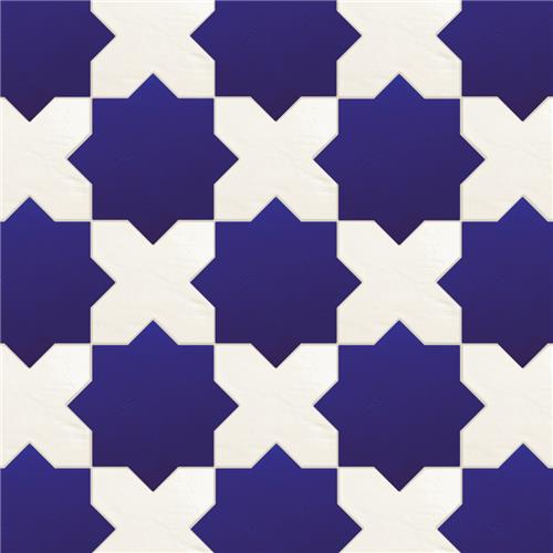 Picture of Argile Star Blu w/Bianco Cross 7"x14" Porcelain F/W Tile Kit