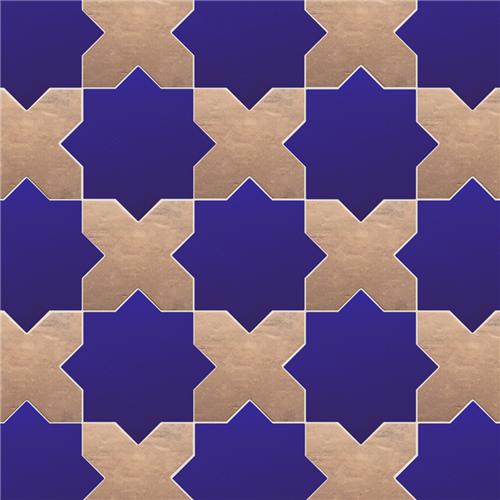 Picture of Argile Star Blu w/ Cotto Cross 7"x14" Porcelain F/W Tile Kit