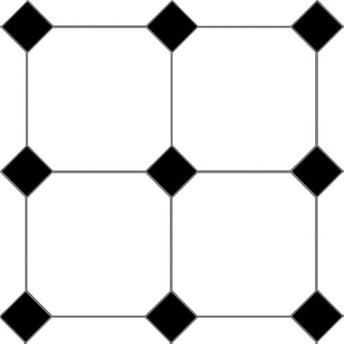 Picture of Monocolor Octagon Alaska w/ Taco Nero 12-1/2"x12-1/2 Please Call Account Manager for stock levels