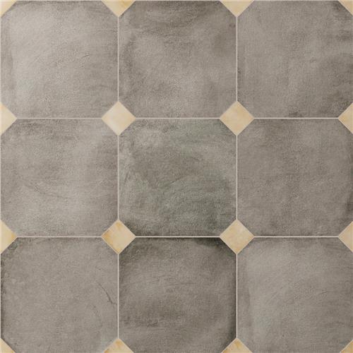 Picture of Laverton Octagon Grafito w/ Taco Beige 7-7/8"x7-7/8"
