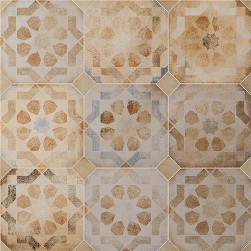 Picture of Laverton Octagon Deco Multicolor w/ Taco Beige 7-7/8"x7-7/8"
