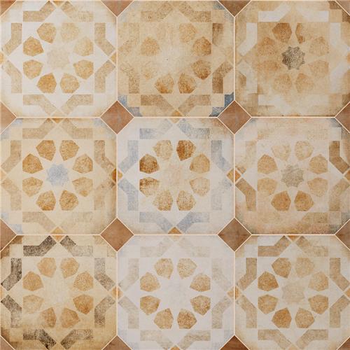 Picture of Laverton Octagon Deco Multicolor w/ Taco Natural 7-7/8"x7-7/
