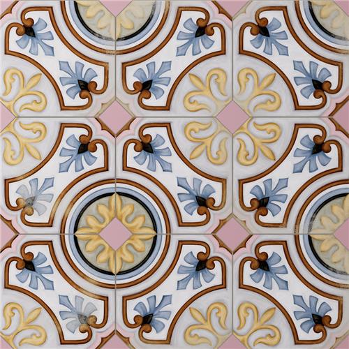 Picture of Vaudeville Octagon Deco Diglas w/ Taco Pink 7-7/8"x7-7/8"