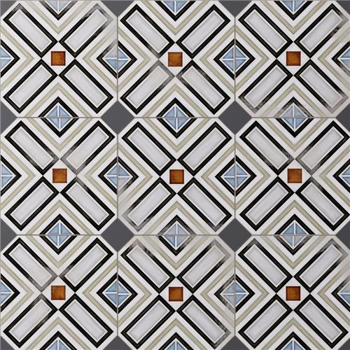Picture of Vaudeville Octagon Deco Ritter w/ Taco Antracita 7-7/8x7-7/8