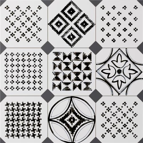 Picture of Vaudeville Octagon Deco Sombra w/ Taco Antracita 7-7/8x7-7/8