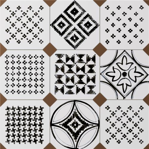 Picture of Vaudeville Octagon Deco Sombra w/ Taco Marron 7-7/8"x7-7/8"
