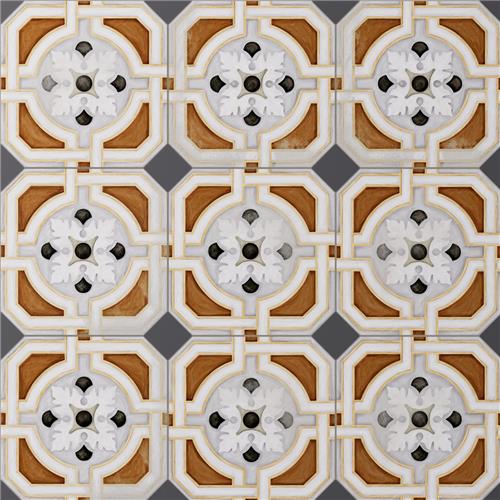 Picture of Vaudeville Octagon Deco Zimer w/ Taco Antracita 7-7/8x7-7/8