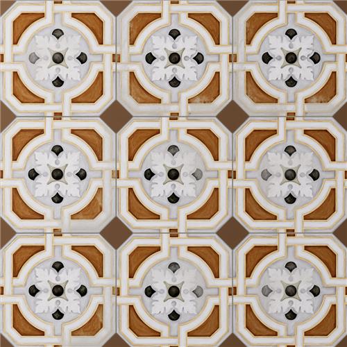 Picture of Vaudeville Octagon Deco Zimer w/ Taco Marron 7-7/8"x7-7/8"