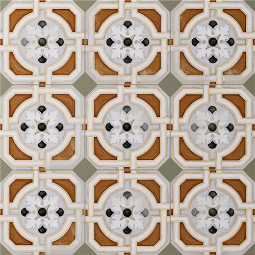 Picture of Vaudeville Octagon Deco Zimer w/ Taco Oliva 7-7/8"x7-7/8" Please Call Account Manager for stock levels