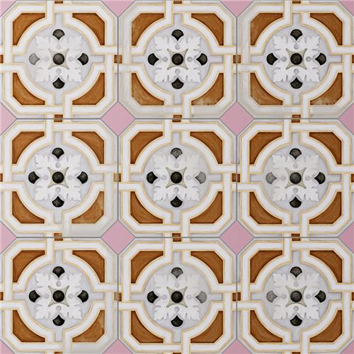 Picture of Vaudeville Octagon Deco Zimer w/ Taco Pink 7-7/8"x7-7/8"